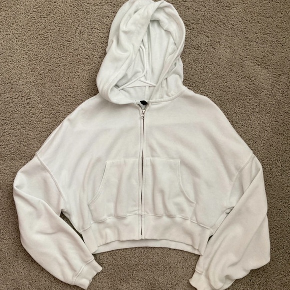 H&M Tops Cropped Zip Up Hoodie Poshmark